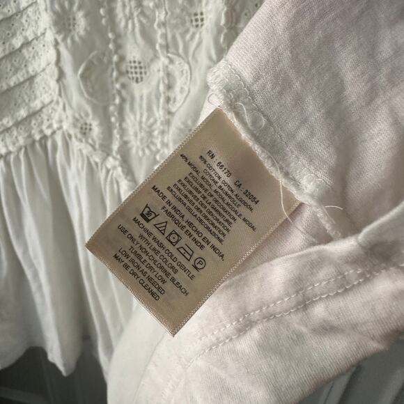 Anthropologie Meadow Rue White Eyelet Tank Medium - Picture 6 of 7